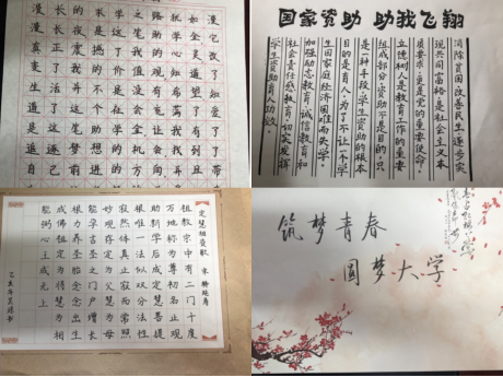 健康与康复学院"国家资助 助我飞翔"学生书法征集活动